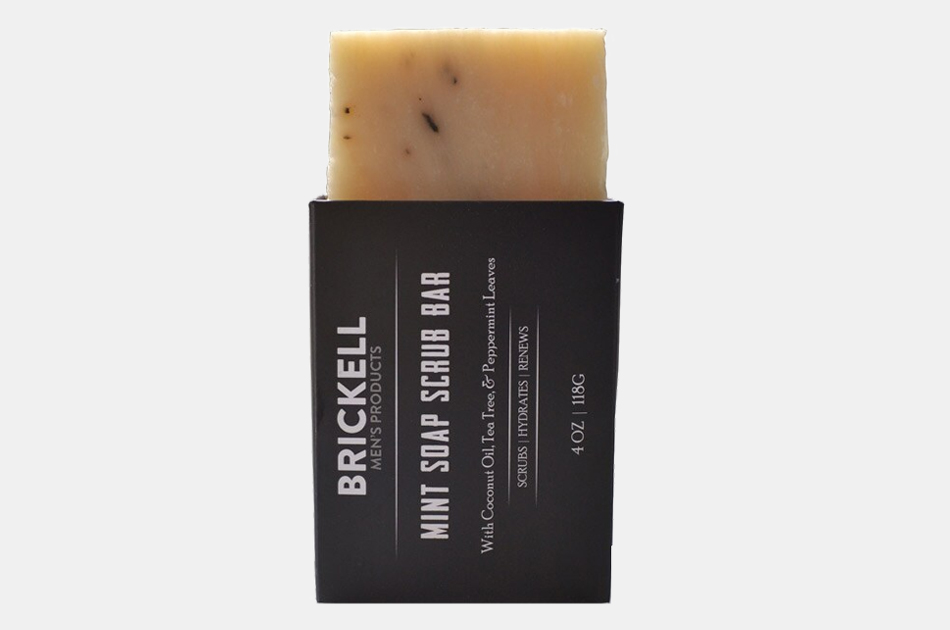 Brickell Men’s Mint Soap Scrub Bar