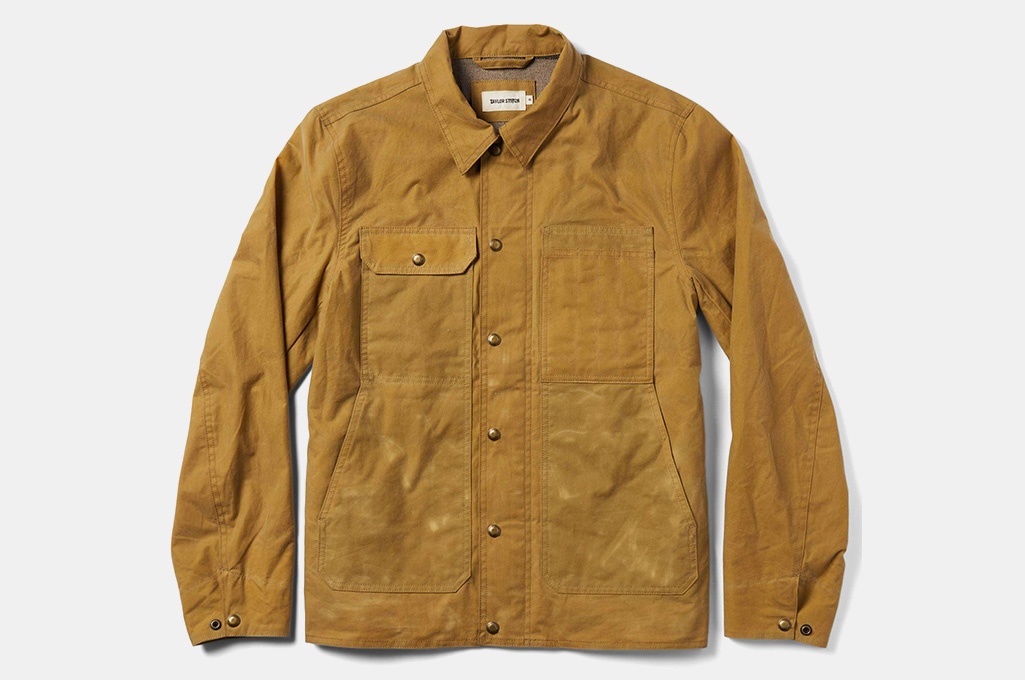 Taylor Stitch The Lined Longshore Jacket in Harvest Tan Waxed Canvas