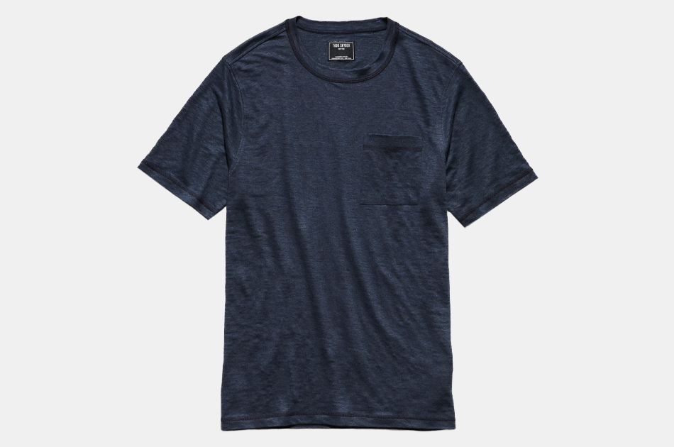 Todd Snyder Linen Jersey T-Shirt in Black