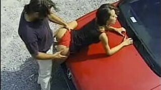 Marianna having sex on a car porn video